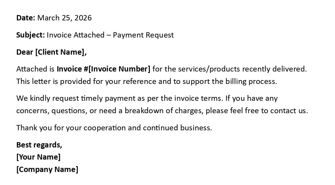 Invoice Attached – Payment Request