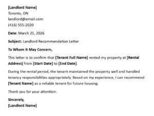 Landlord Reference Letter (USA Rental Format + 5 Samples)