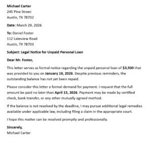 Legal Notice Letter (USA Format + 5 Professional Samples)