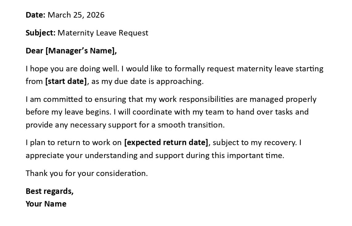 Maternity Leave Request