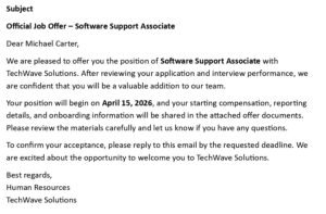 Offer Letter Email Template (USA Corporate + 5 Examples)