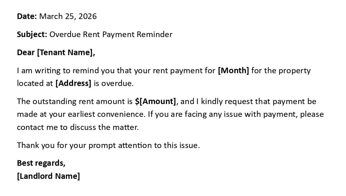 Overdue Rent Payment Reminder