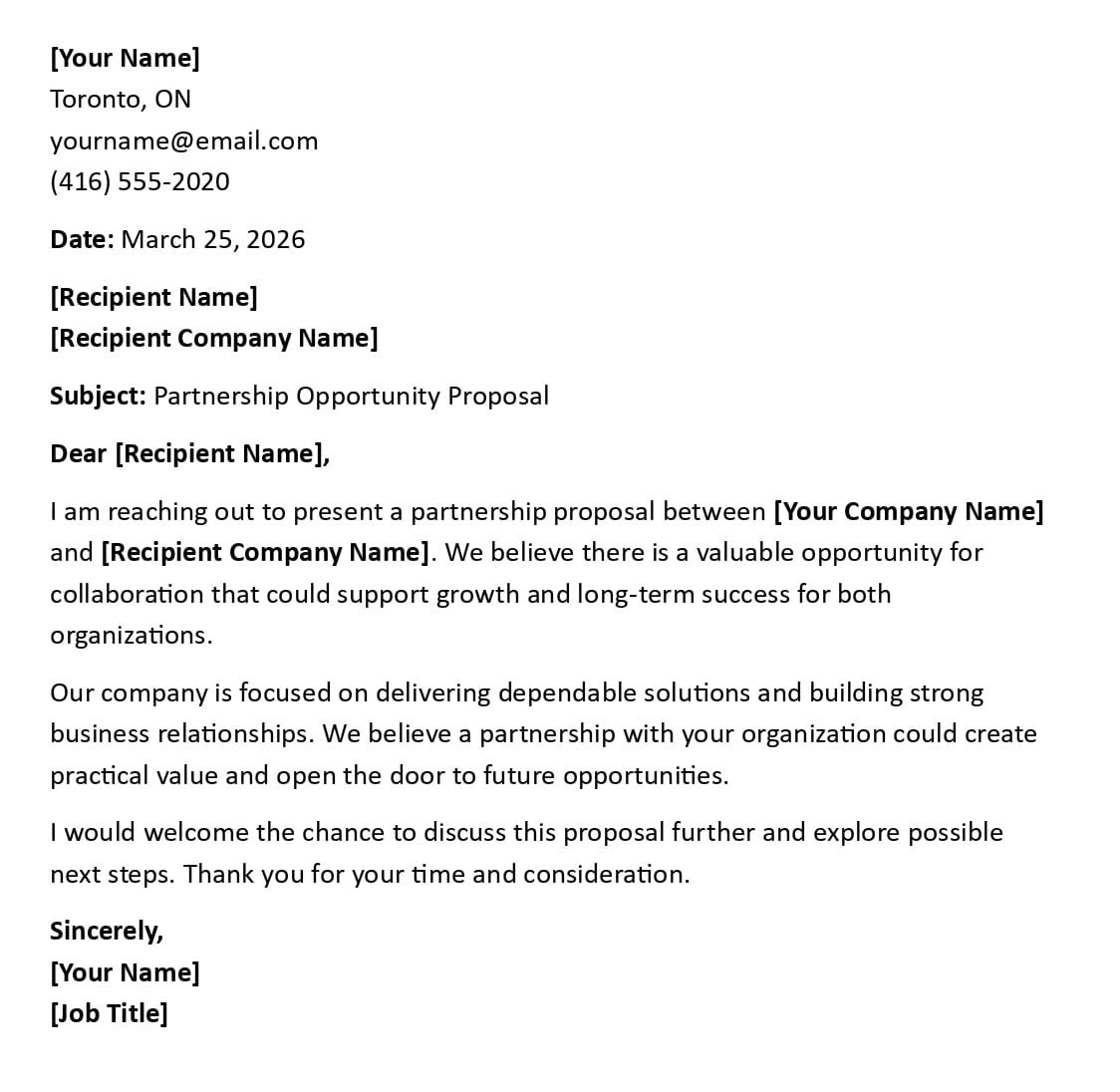 Partnership Opportunity Proposal