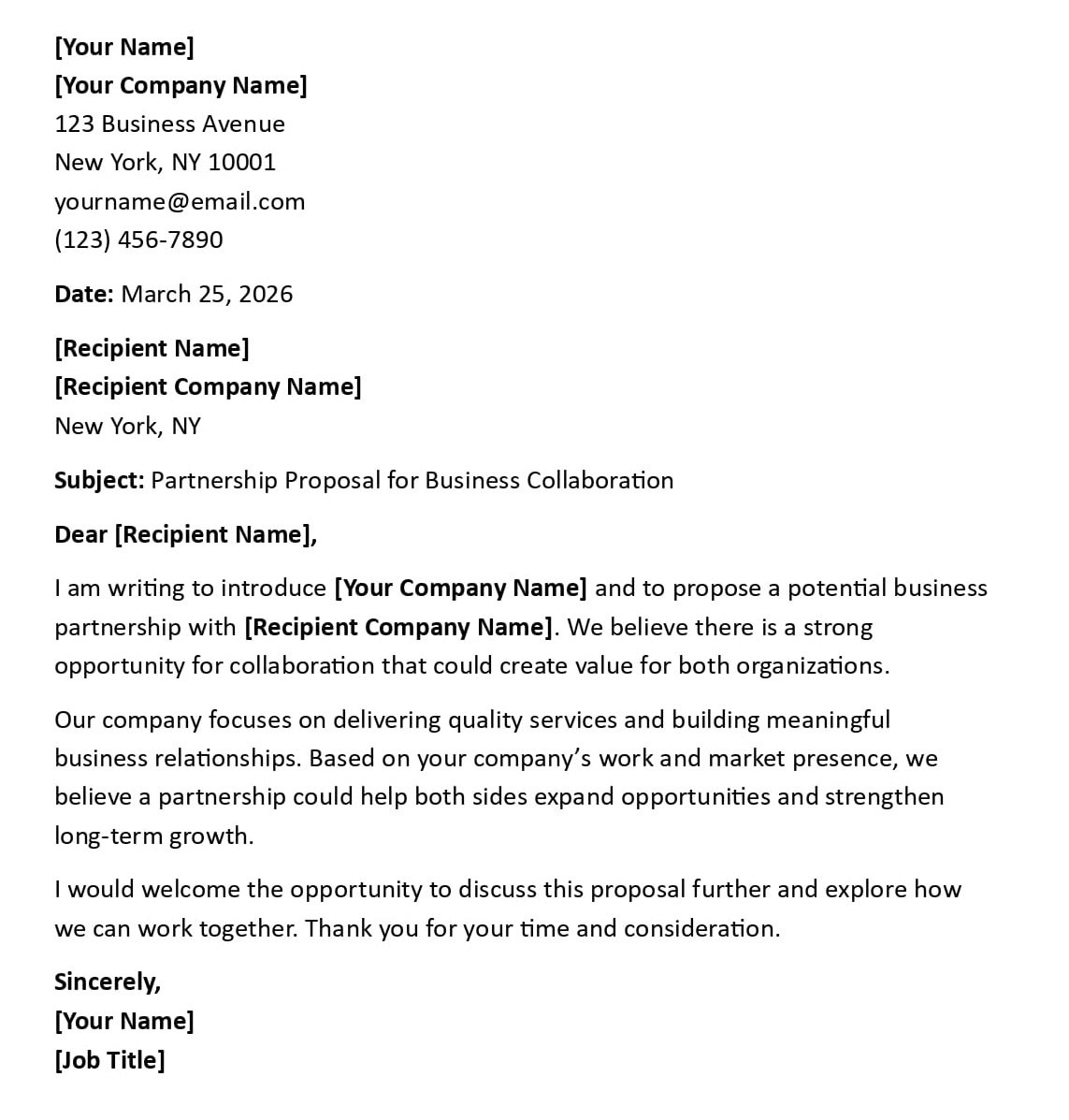 Partnership Proposal for Business Collaboration