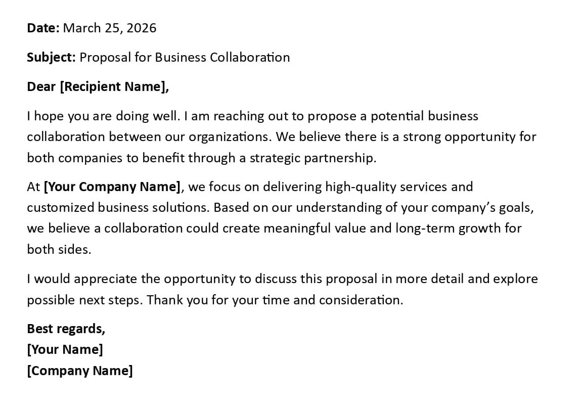 Proposal for Business Collaboration