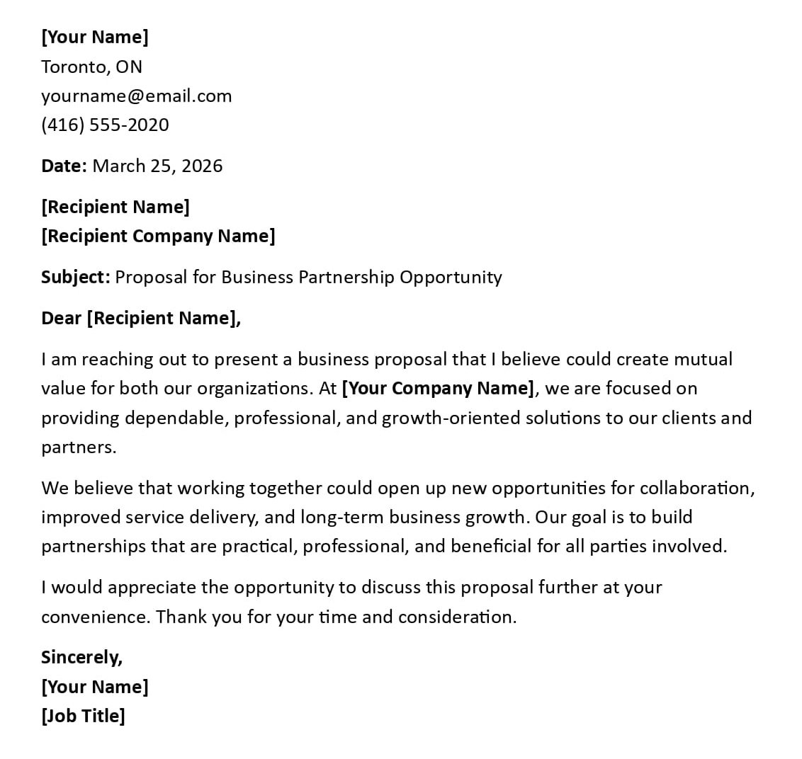 Proposal for Business Partnership Opportunity