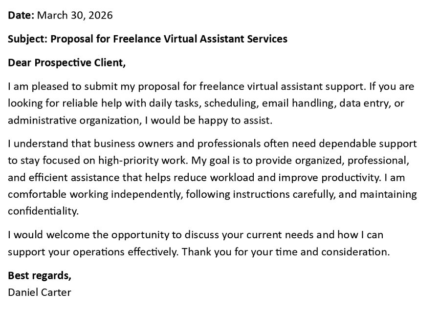 Proposal for Freelance Virtual Assistant Services