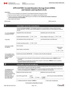 RBC Bank Form - Basic and Additional Canada Education Savings Grant PDF Donwload