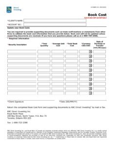 RBC Bank Form - Book Cost PDF Download