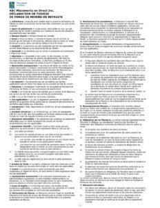 RBC Bank Form - Declaration of Trust (French Version) PDF Download