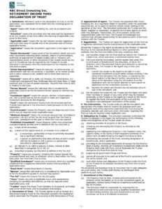 RBC Bank Form - Declaration of Trust (RIF) PDF Download