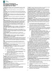 RBC Bank Form - Declaration of Trust (RSP) PDF Download