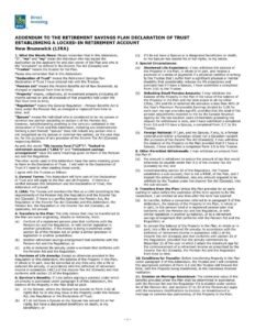 RBC Bank Form - LIRA - New Brunswick Addendum PDF Download
