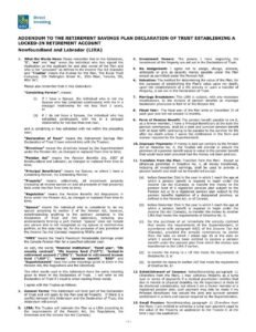 RBC Bank Form - LIRA - Newfoundland & Labrador Addendum PDF Download