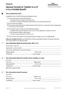 RBC Bank Form - Nova Scotia PDF Download