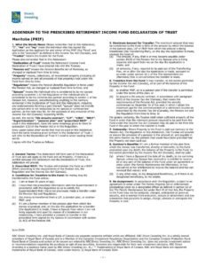 RBC Bank Form - PRIF - Manitoba Addendum PDF Download