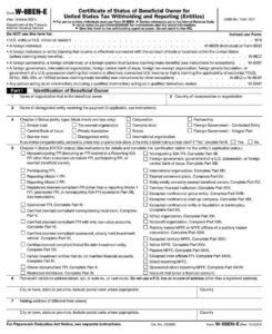 RBC Bank Form - W-8BEN-E Form - Internal Revenue Service (IRS) PDF Download