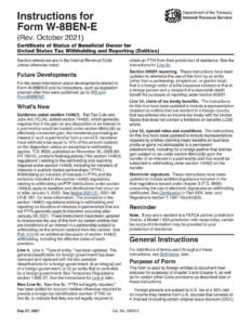 RBC Bank Form - W-8BEN-E Instructions - Internal Revenue Service (IRS) PDF Download