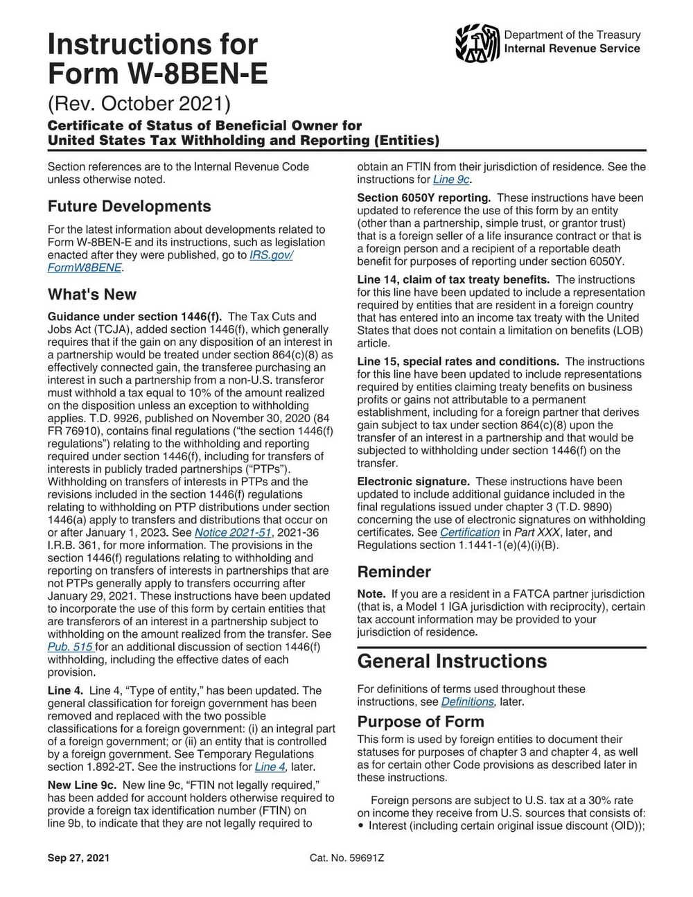 RBC Bank Form - W-8BEN-E Instructions - Internal Revenue Service (IRS) PDF Download