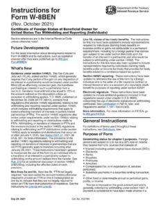 RBC Bank Form - W-8BEN Instructions - Internal Revenue Service (IRS) PDF Download