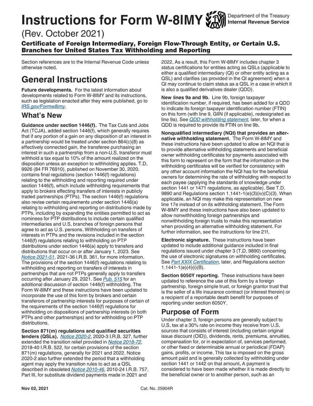 RBC Bank Form - W-8IMY Instructions - Internal Revenue Service (IRS) PDF Download