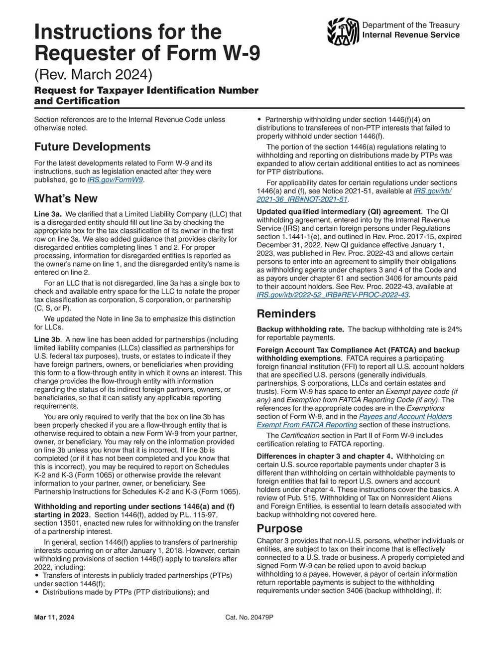 RBC Bank Form - W-9 Instructions - Internal Revenue Service (IRS) PDF Download