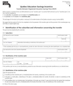 RBC Bank Form - Quebec Education Savings Incentive PDF Download
