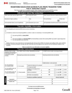 RCB Bank Form - Transfer (RESP) PDF Download