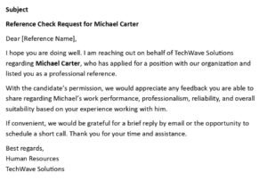 Reference Check Email Template (USA HR + 5 Samples)