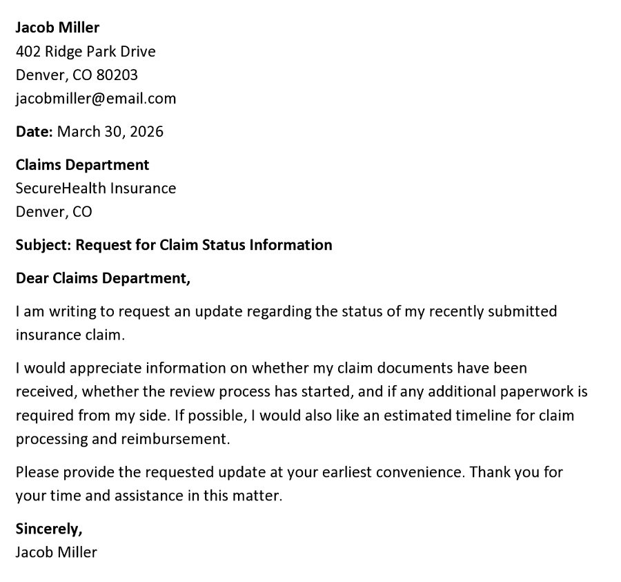 Request for Claim Status Information