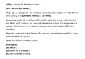 Experience Letter Request Email (USA Format + 5 Samples)