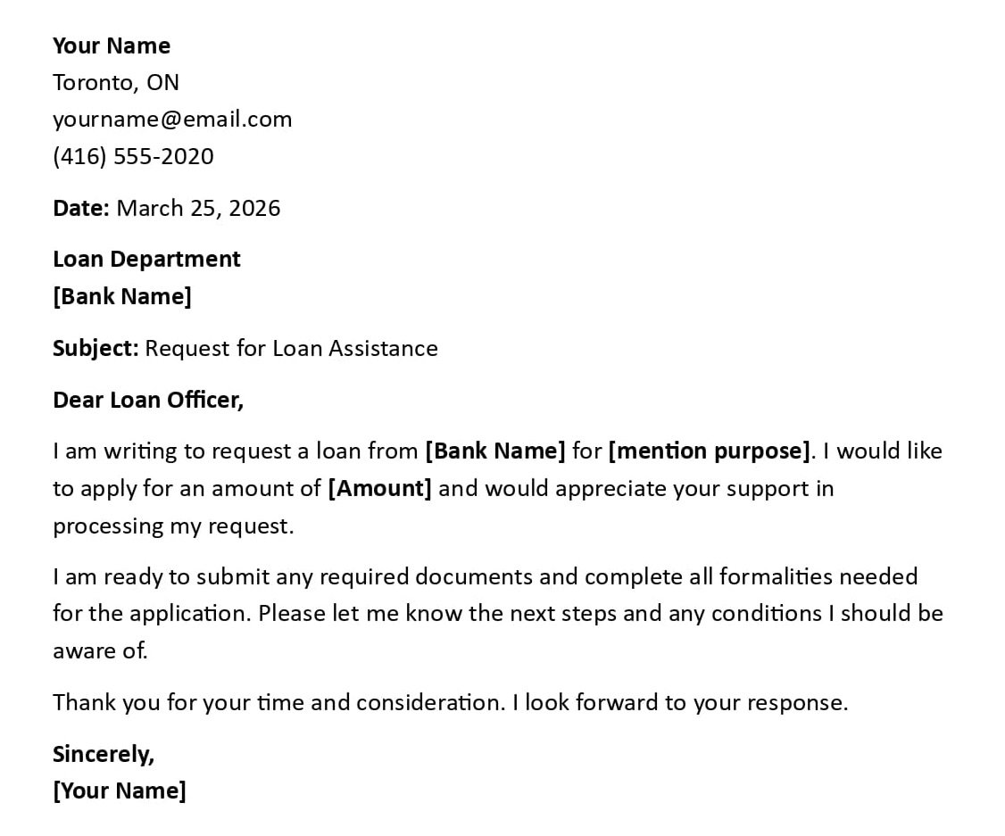 Request for Loan Assistance
