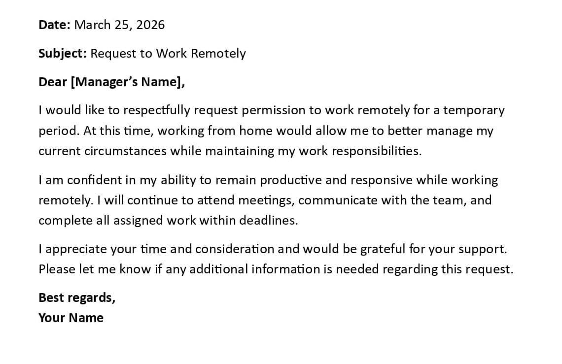Request to Work Remotely