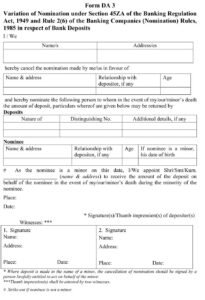 SBI BANK DA-3 (Change in Nominee Form).PDF Download