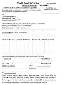 SBI BANK Duplicate Login Password Form-Doc Download