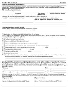 SSA Form-3288 PDF Download – Information Release Authorization