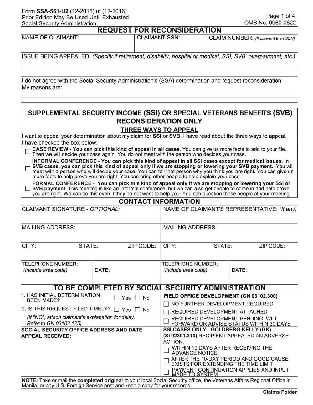 SSA Form-561 PDF Download – Social Security Appeal