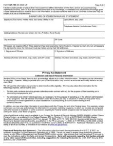 SSA Form-795 PDF Download – Statement of Claimant Form