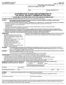 SSA Form-827 PDF Download – Medical Records Authorization