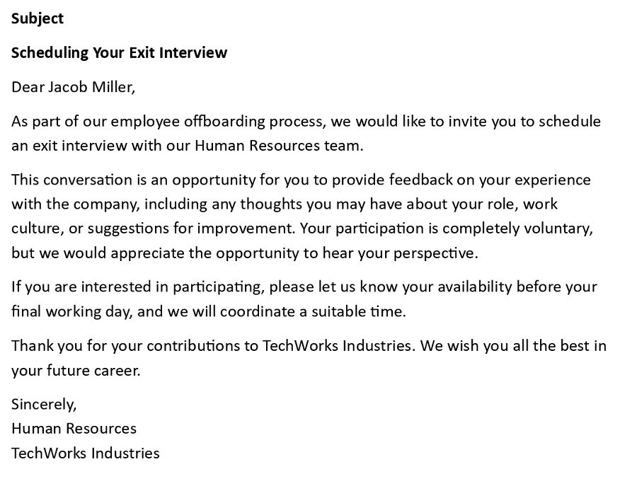 Scheduling Your Exit Interview
