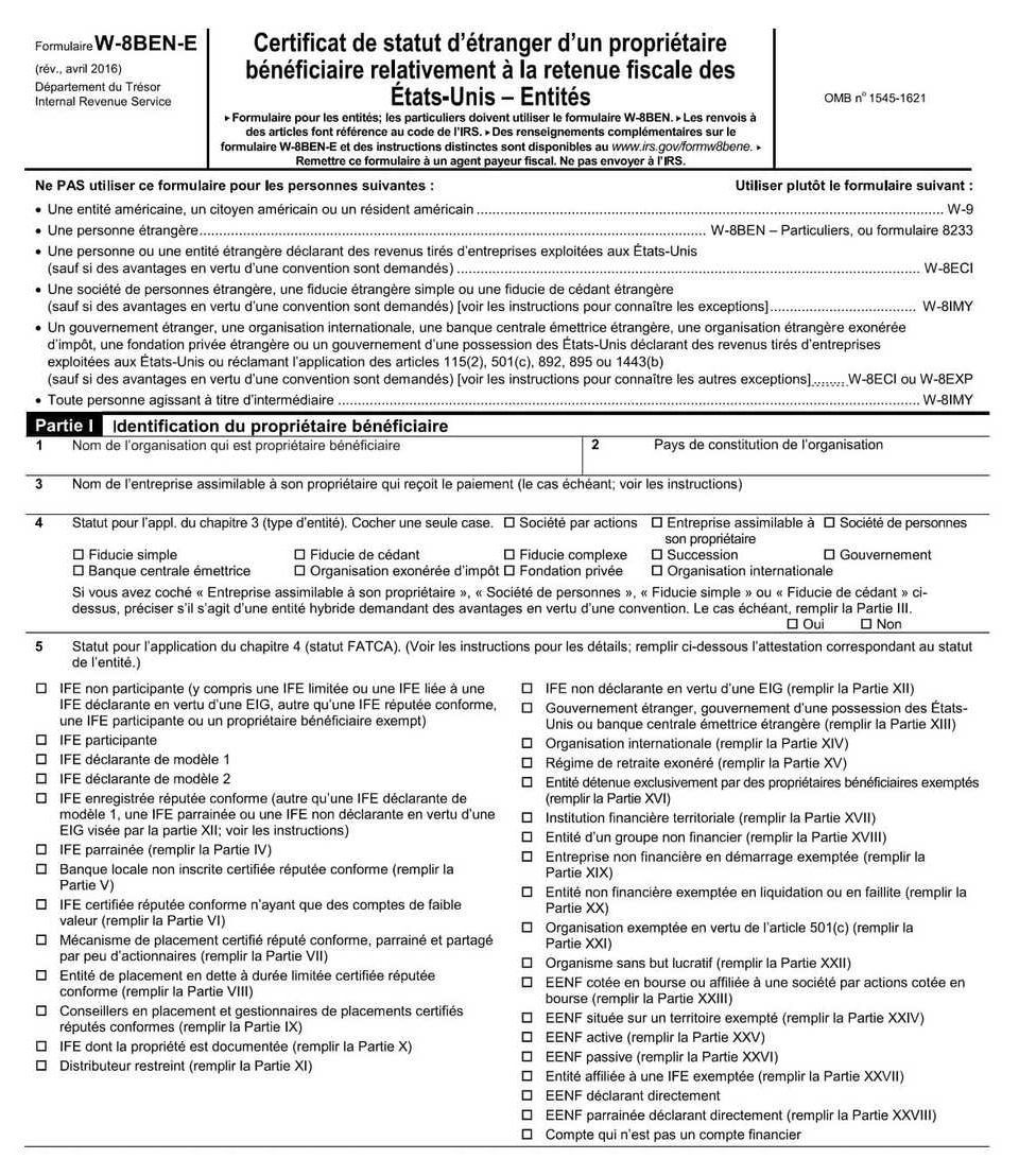 Scotia Bank Form - For Entities claiming a Non-U.S. status PDF Download