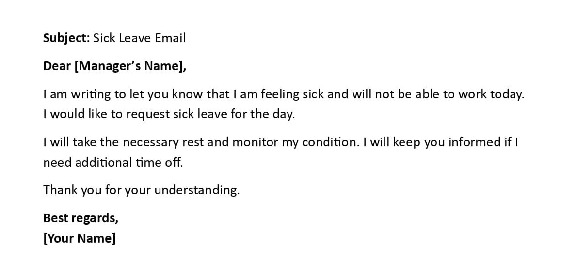 Sick Leave Email