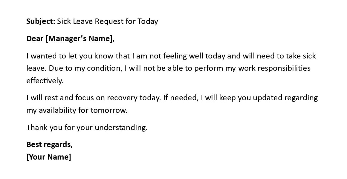 Sick Leave Request for Today