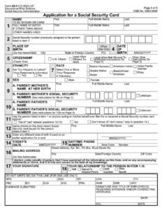 Social Security Form SS-5 PDF Download – Application for Social Security Card