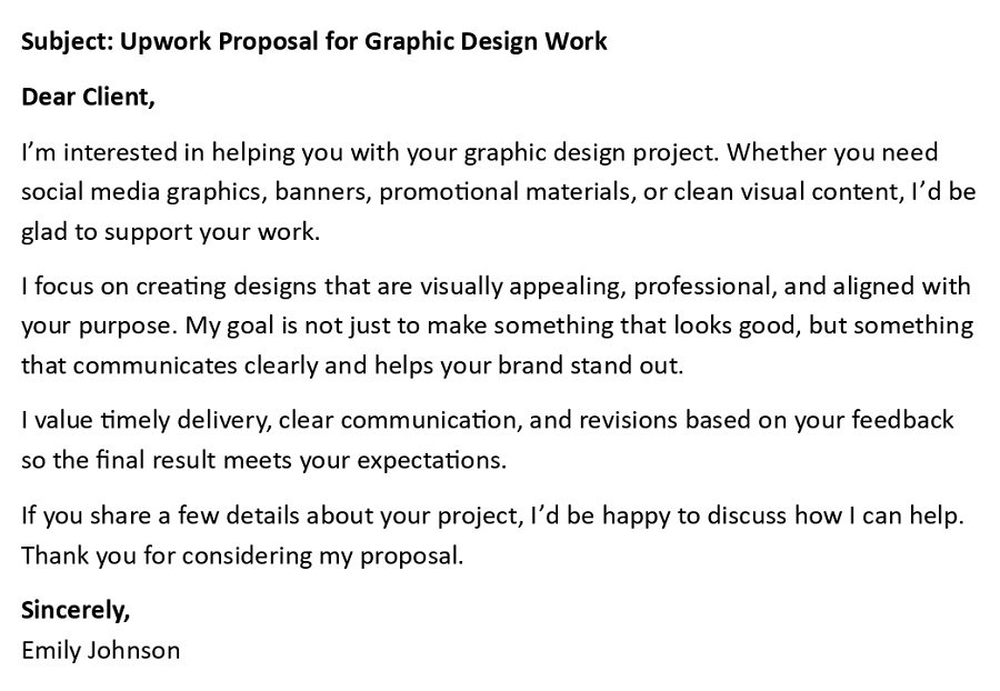 Upwork Proposal for Graphic Design Work