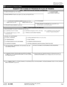 VA Form 22-1995 PDF Download – Education Program Change
