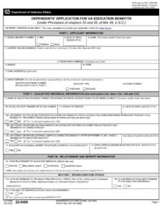 VA Form 22-5490 PDF Download – Education Assistance
