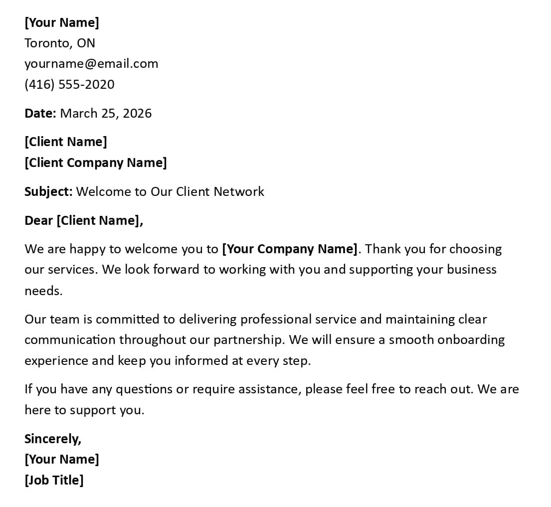 Welcome to Our Client Network