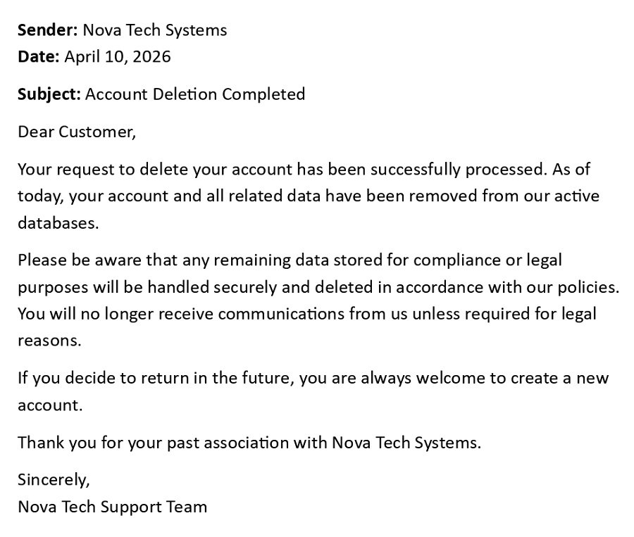 Account Deletion Completed