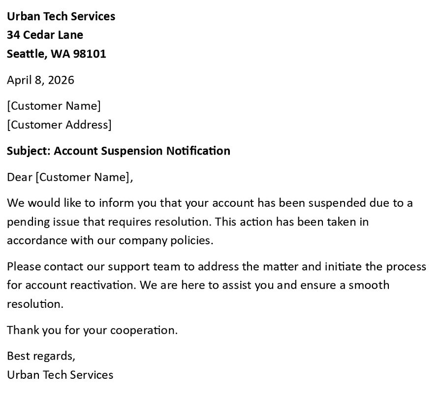 Account Suspension Notification